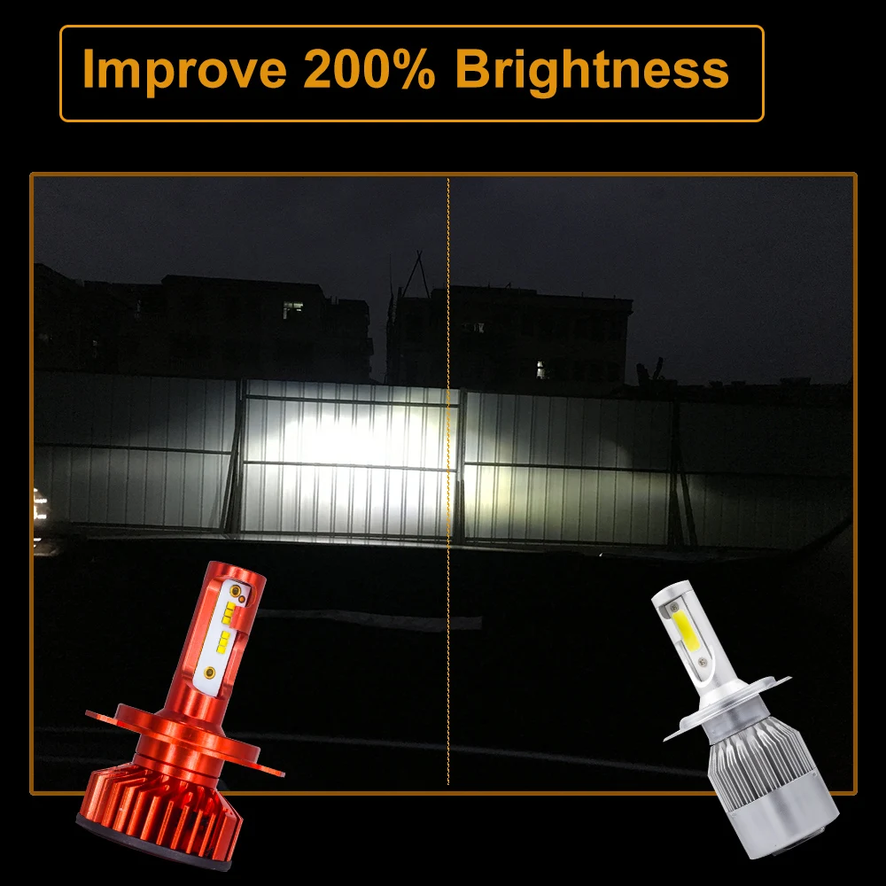 YHKOMS Автомобильные фары H4 Hi/Lo луч LED H1 880 881 H7 H8 H9 H11 9005/HB3 9006/HB4 80 Вт 12000LM 6000K