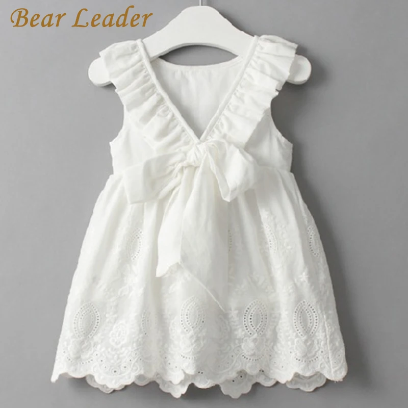 Bear Leader Autumn Winter Cartoon Letter Embroidery Sweatshirt Girl Fashion Long Hoodie Dress Pullover Moletom Feminina 2-6T
