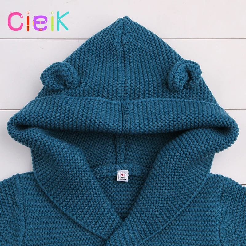 CieiK 2018 New Spring Baby Hooded Outwear Newborn Boys Jacket Rabbit Cute Infant Knitted Infant Girls Clothes Kids Winter Coats (7)