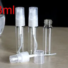 Оптом и в розницу 200 шт./лот, прозрачная маленькая стеклянная бутылка 3 мл, прозрачные многоразовые бутылки, пустые косметические контейнеры