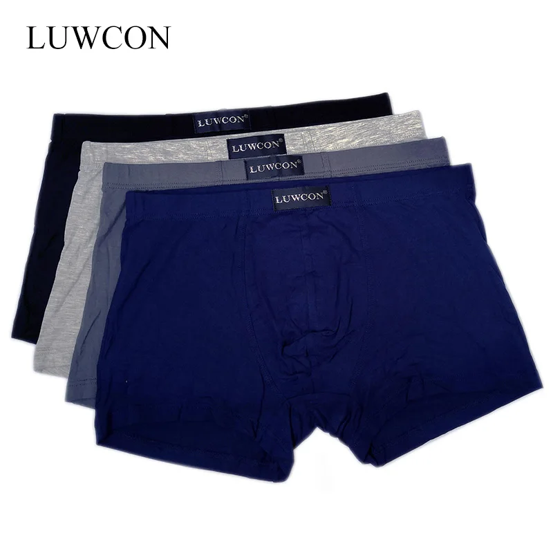 

LUWCON 4pcs/Lot US/EU size Modal Boxer Men Underwear Trunks Loose Shorts Men's Panties Cuecas Underpants boxers for male