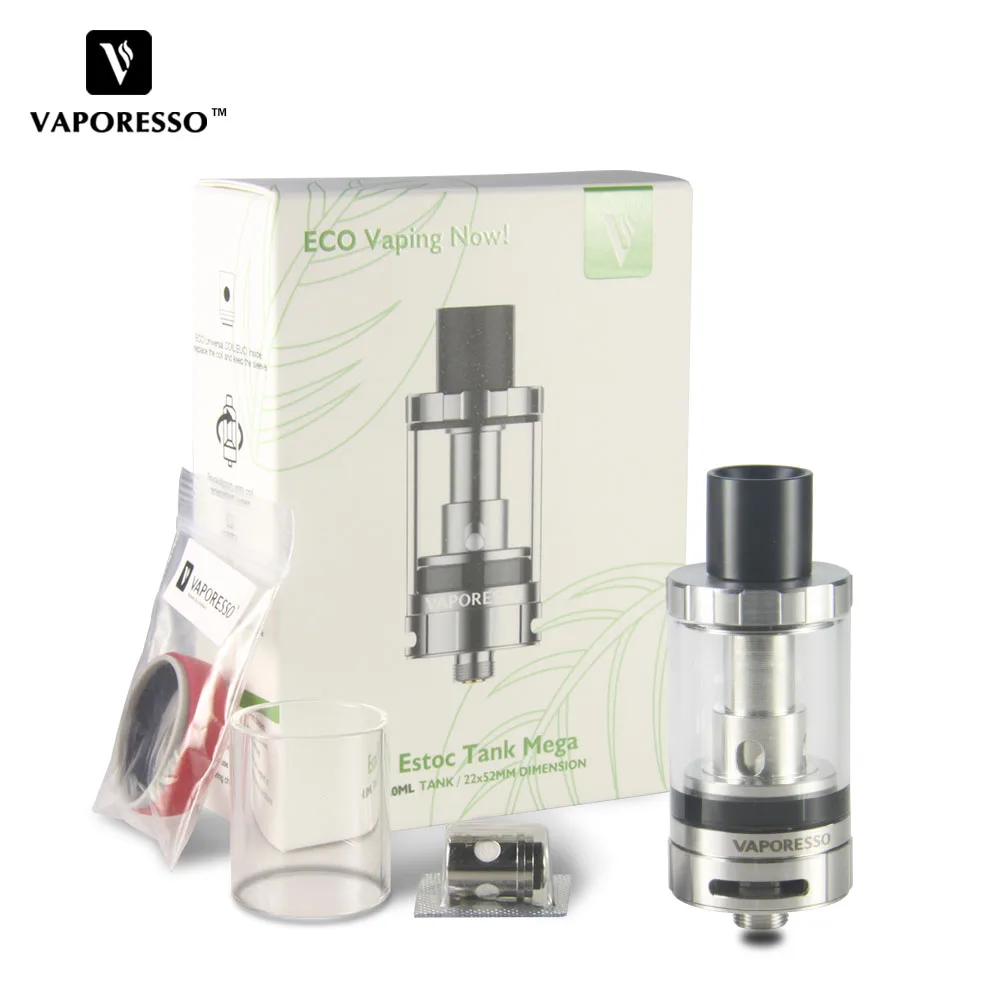 

Original Vaporesso Estoc Tank Mega 4ml Top Fill Botoom Airflow Control E Cigarette Atomizer with Ceramic EUC Traditional Coil