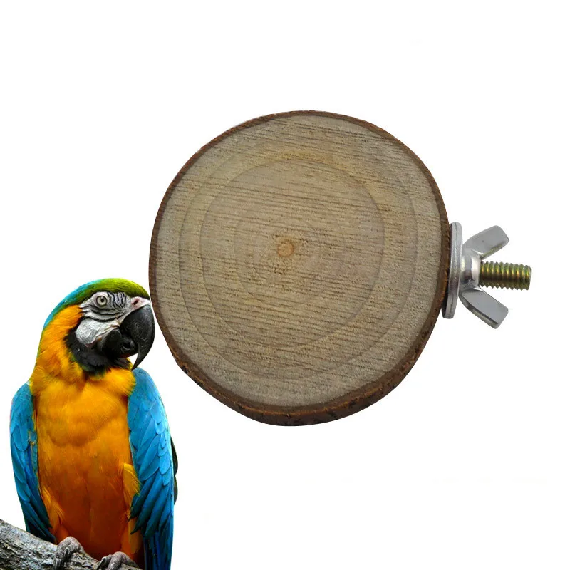 Nature Wood Bird Cage Accessories Wooden Parrot Perches Stand Platform