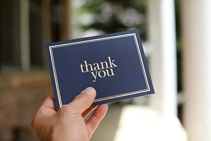  4pcs thank you Cards blank gold foil Notes Cards with envelope 4x6 inch cardstock paper stationery  - 33004183567