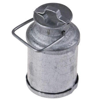 

Farm Metal Milk Can Kettle Pot 1:12 Doll House Miniature Accessories