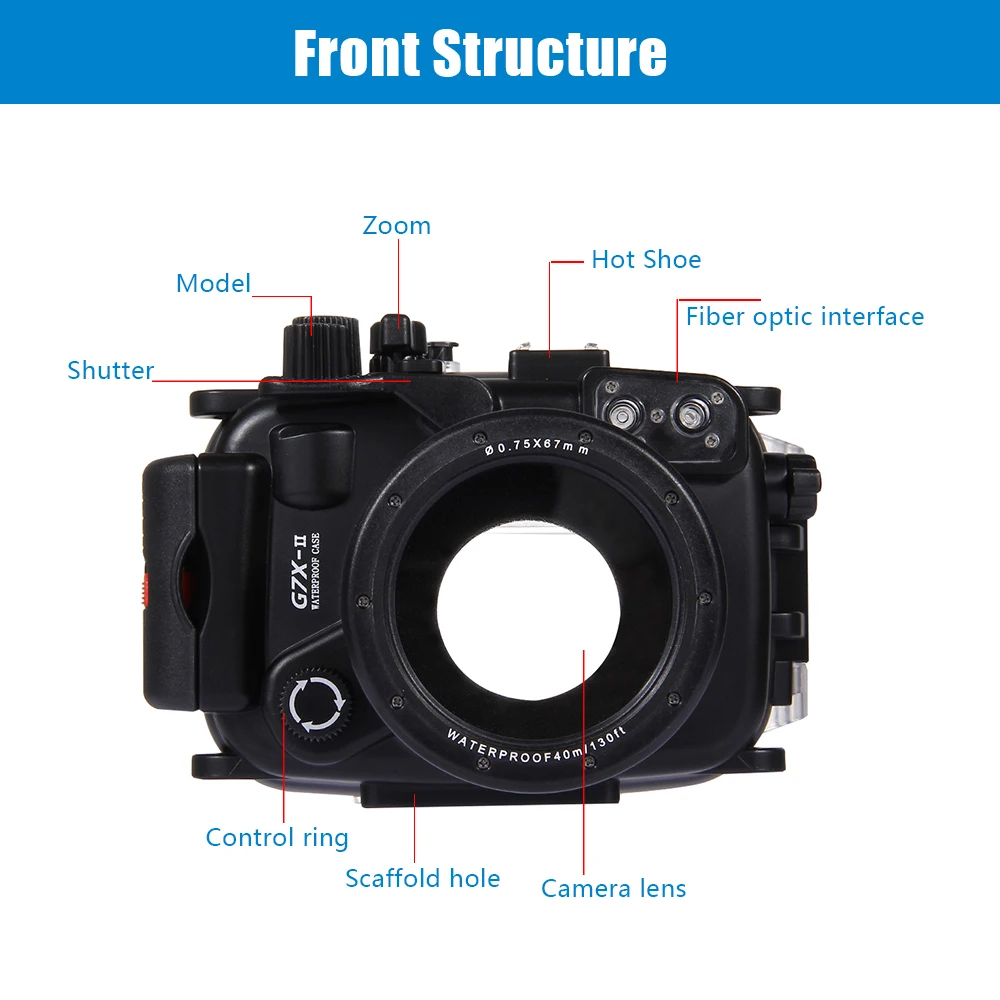 Mcoplus G7XII 40 m/130f подводный водонепроницаемый корпус камеры сумка для Canon G7XII G7X-II DSLR камеры