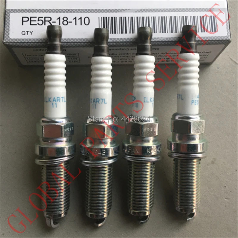 

4PCS Iridium Spark Plug Fit For M3 M6 CX-3 CX-5 2.0L 2.5L PE5R-18-110 ILKAR7L11