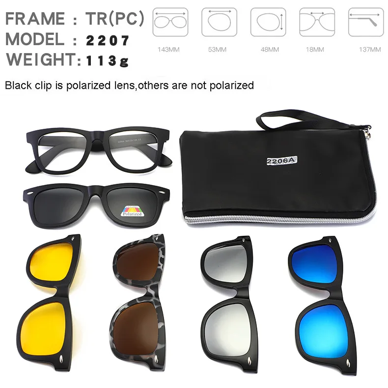 Винтажные клипсы на мужские солнцезащитные очки поляризационные зеркальные женские солнцезащитные очки для вождения на открытом воздухе Модные 5+ 1 Pecs наборы очки Oculos Gafas UV