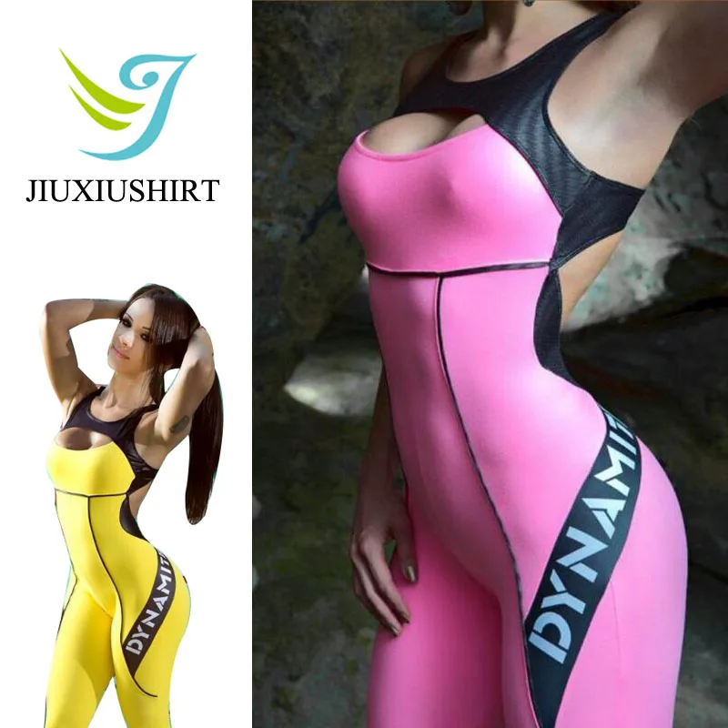 

2018 Fitness Yoga Sport Suit Jumpsuit Women Letter Sexy Sleeveless Gym Clothing Female Sportswear Quick Dry Tracksuit Sets