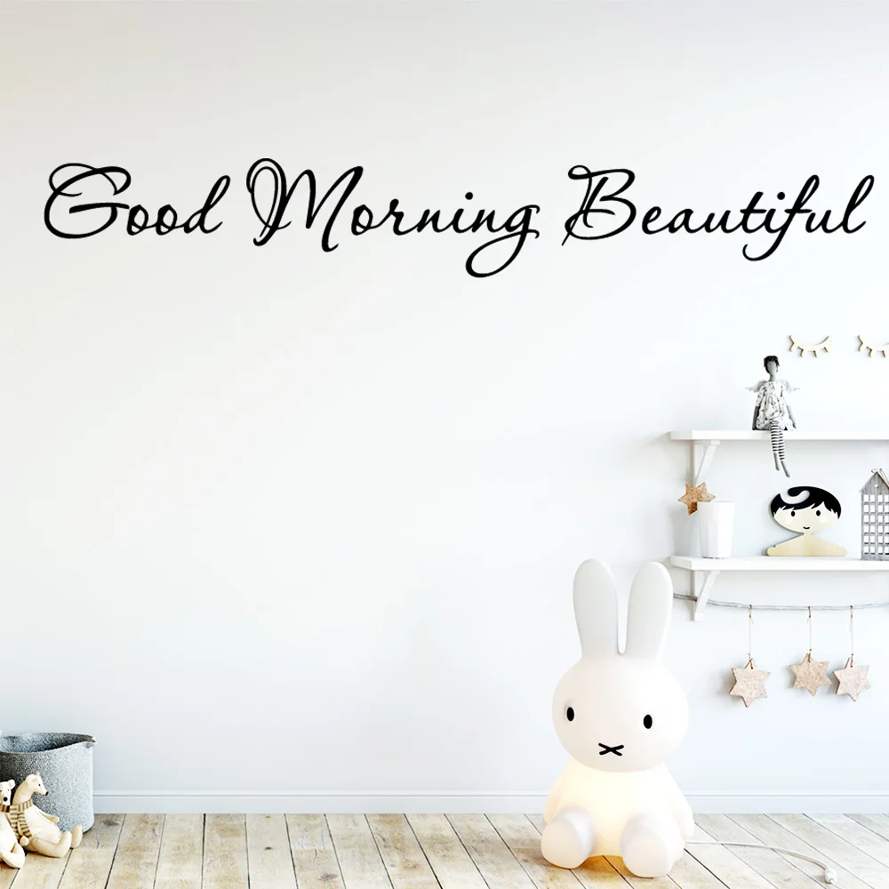 Custom Good Morning Self Adhesive Vinyl Waterproof Wall Art Decal For ...