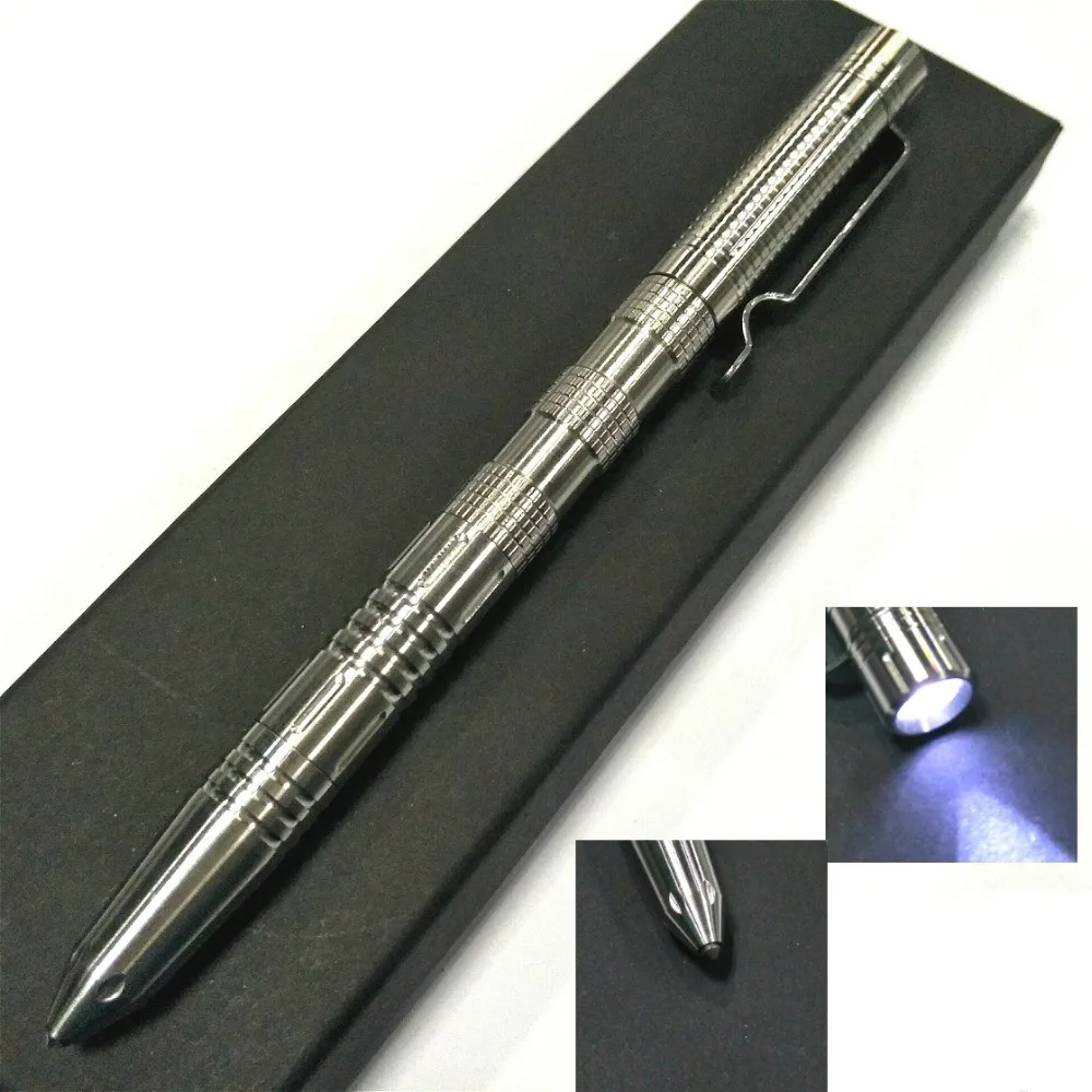 

EDC LED Flashlight Tungsten Steel Head Stainless Steel Tactical Pen Outdoor Self - Defense Multi - Functional Defense Equipment