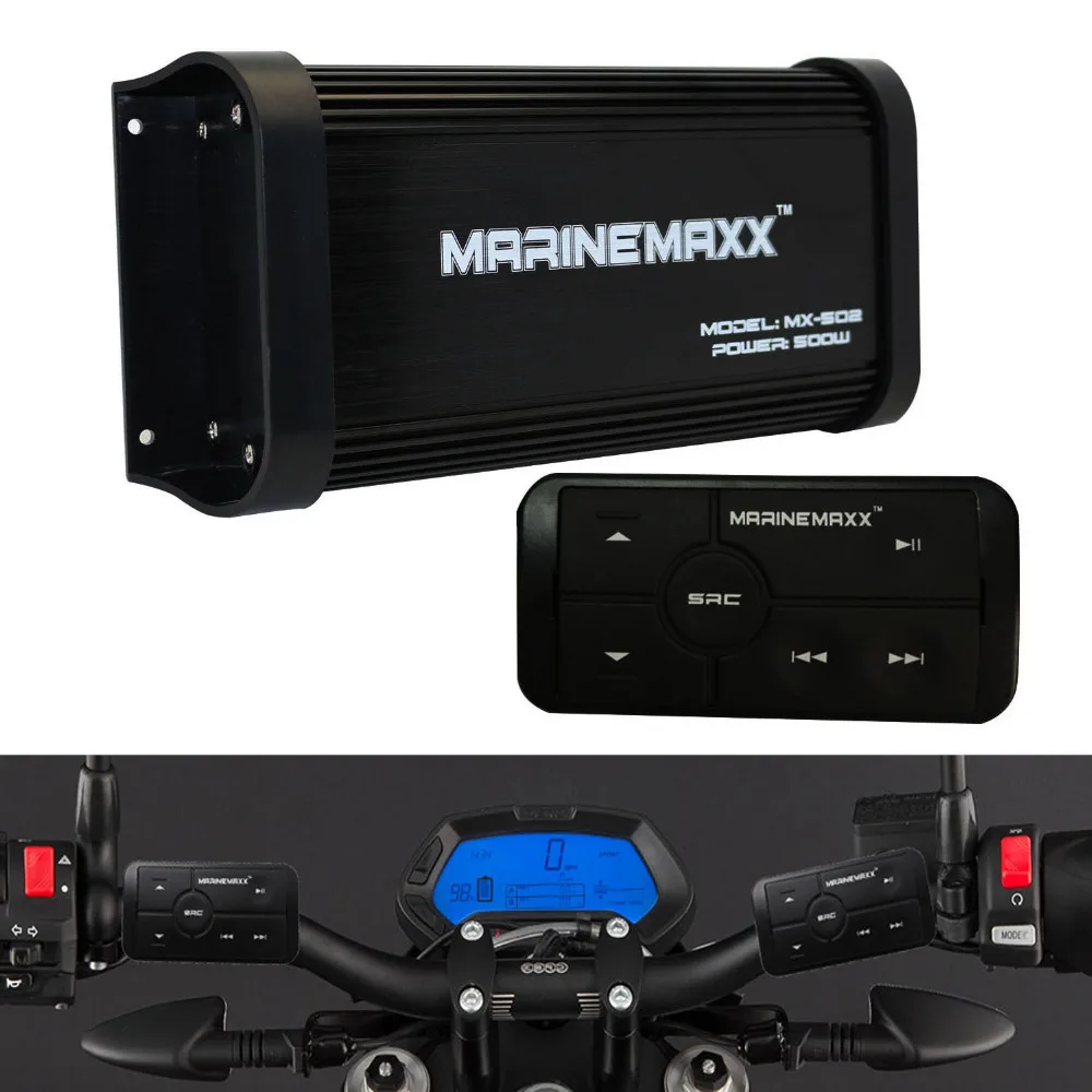 Усилитель для мотоцикла 500 Вт 4 канала Bluetooth стерео квадроцикла UTV + морских