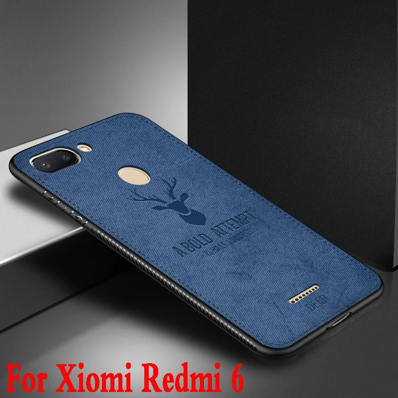 Для Xiaomi Redmi 6 Чехол fundas ткань узор задняя крышка Силиконовый противоударный