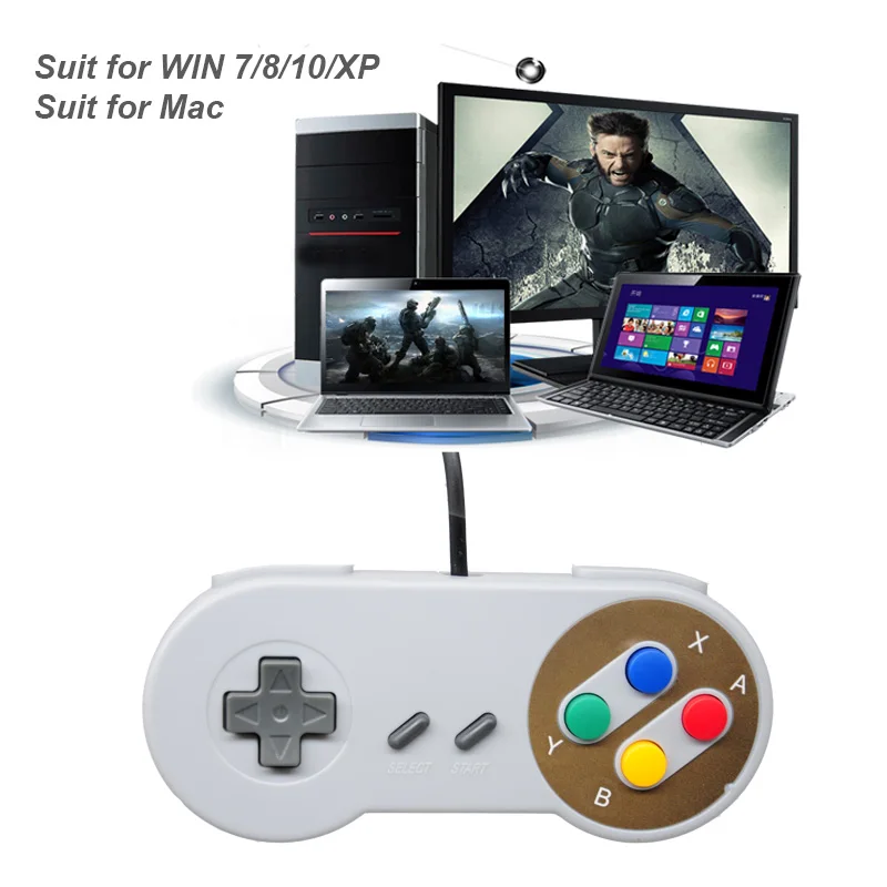 Проводной игровой USB контроллер в стиле ретро для геймпада SNES пк Windows 7/8/10 джойстик