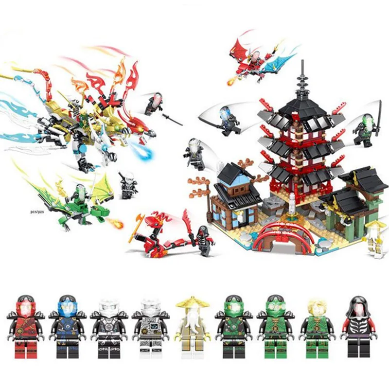 

1326PCS Ninjaos Temple of Ninjagoes Blocks Set Toy Compatible with Legoings Ninja Movie Building Brick Toys For Children