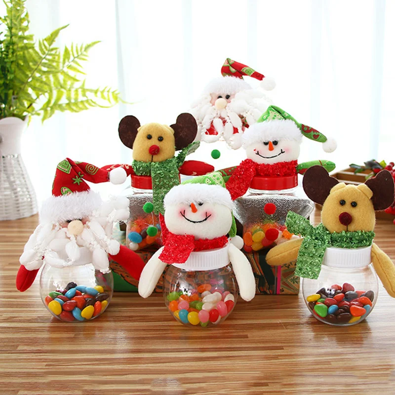 

Cute Christmas Candy Storage Can Decor For Home Gift Biscuit Food Storage JarCandy Jar