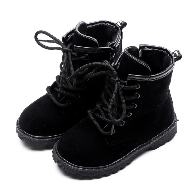 New Children Autumn Martin Boots Fashion Kids Antislip Casual Ankle Shoes for Girls Students Winter Lace up 26-36 | Детская одежда и