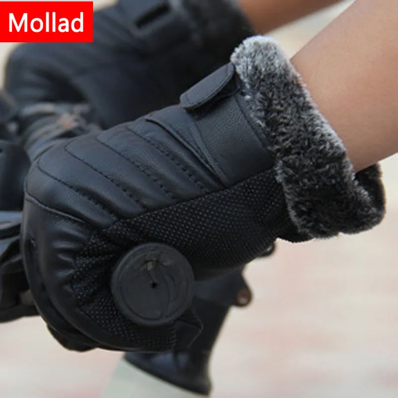 Мужские кожаные перчатки Mollad зимние простые теплые из овечьей кожи для