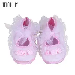 Telotuny Детские Предварительно Уокер Обувь розовыми цветами новорожденных Обувь для младенцев Мягкая обувь нескользящие Детские Туфельки