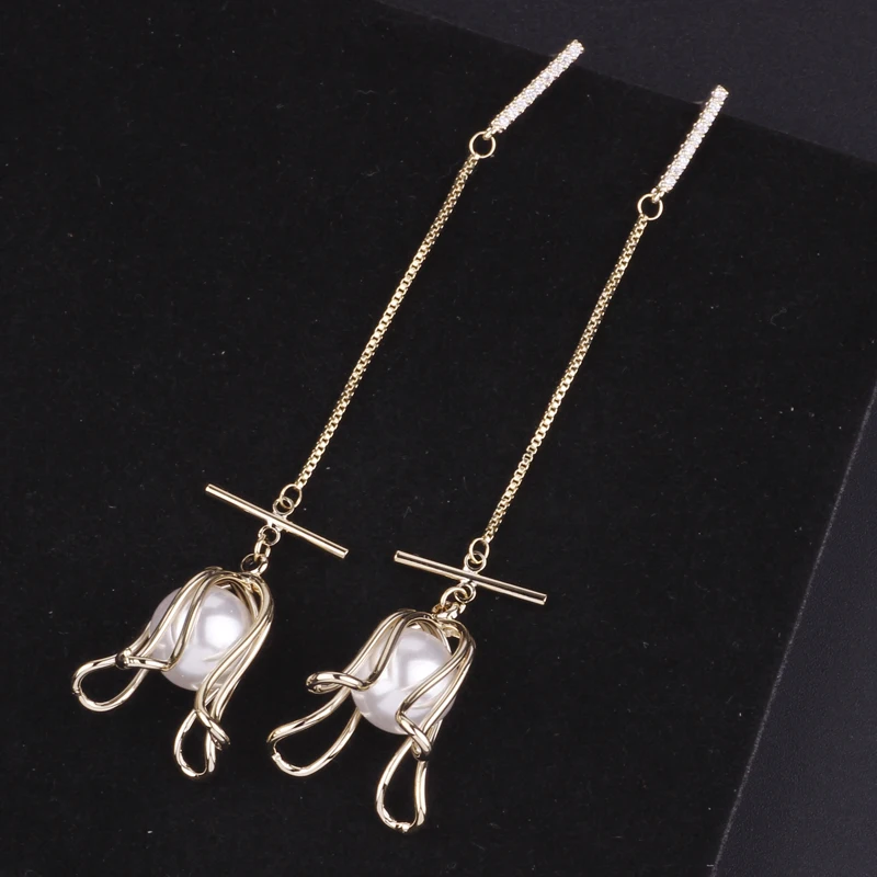 

CocoANGEL Natural Fresh Water Pearl Color Zircon Stone Copper & Electroplating Flowers Sterling Drop Earring For Women
