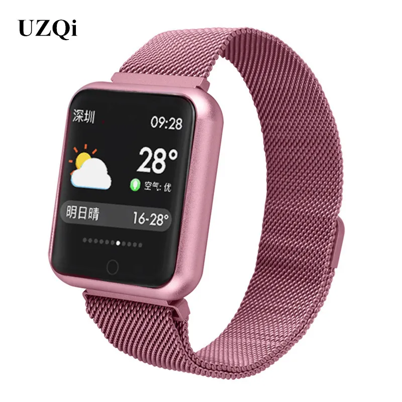 

Smartwatch IP68 Waterproof Fitness Heart Rate Blood Pressure Activity Tracker Women Android IOS Phone Metal Smart Watch for Swim
