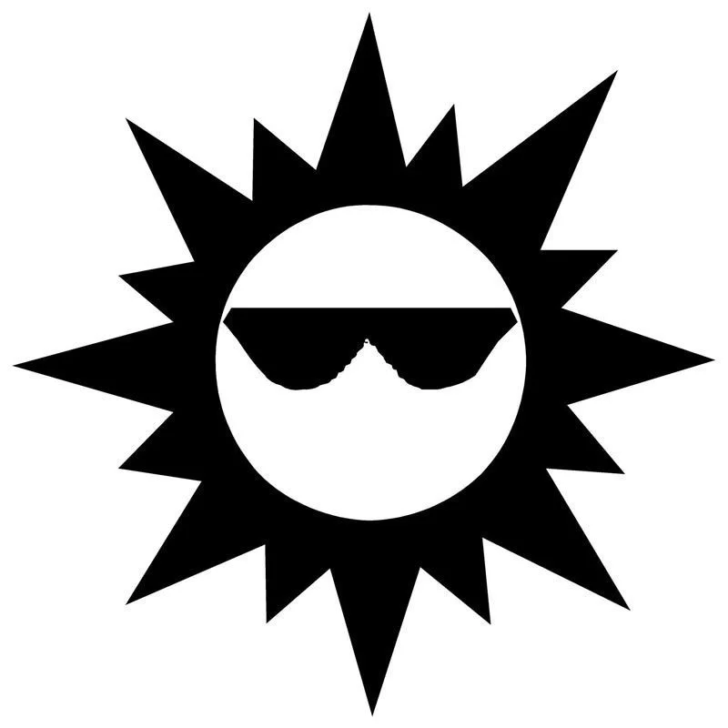 17.7*17.7CM Cartoon Sun Wearing Sunglasses Car Stickers Stylish