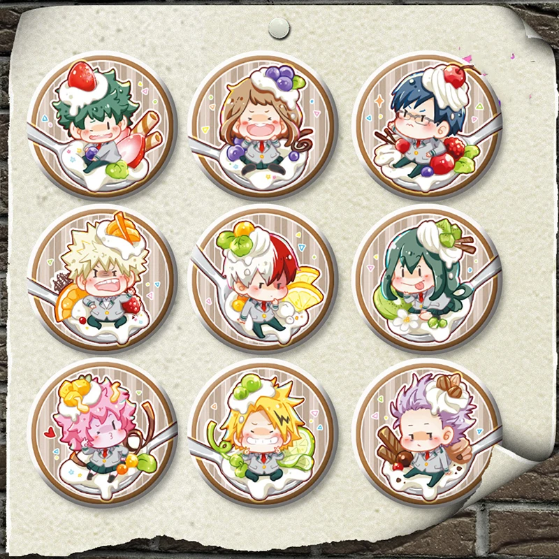 

ZXFJXR 58MM Animation Badge My Hero Academia Sweet Badge Pin Brooch Backpack Becoration Kawai Badge