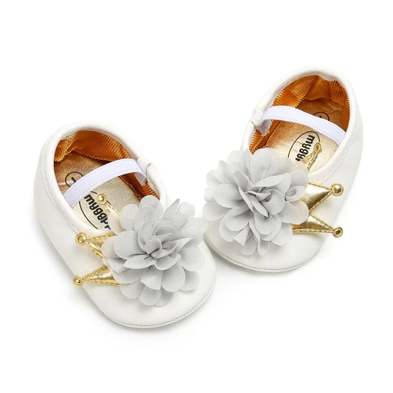 Первые ходунки обувь для малышей красивые цветы Корона принцесса модели с мягкой подошвой для малышей обувь для маленьких девочек