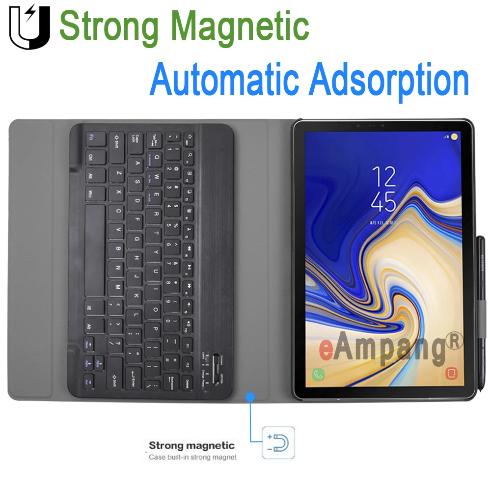 Кожаный чехол с клавиатурой для Samsung Galaxy Tab S4 10 5 T830 T835 Bluetooth держателем