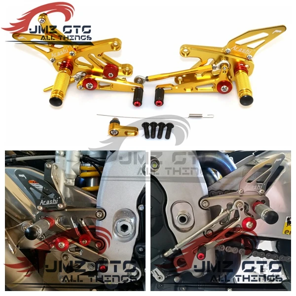 

Motorcycle CNC Adjustable Rear Set Rearsets Footrest Foot Rest For Aprilia RSV4 (R/FABRIK) APRC ABS 2013 2014 2015