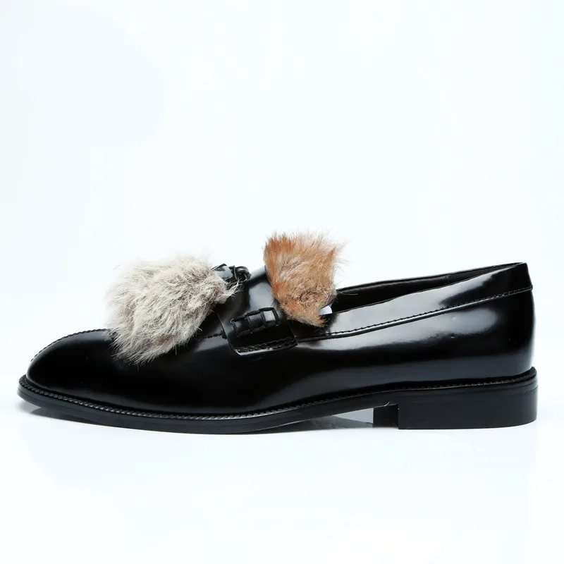 furry slip on shoes