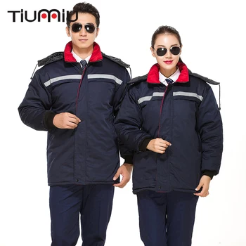 

Thick Coat Unisex Working Protective Men Women Patchwork High Quality Engineering Service One Piece Winter Outside Workwear Coat