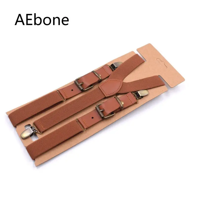 aebone-サスペンダー男性パッチ革-tirantes-やつズボンストラップメンズズボンためヘレン-bretels-ブラウン海軍-115-センチメートル-sus34