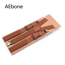 AEbone подтяжки Мужские патч кожа tirantes Hombre брюки ремень мужские подтяжки для брюк Heren Bretels коричневый темно-синий 115 см Sus34