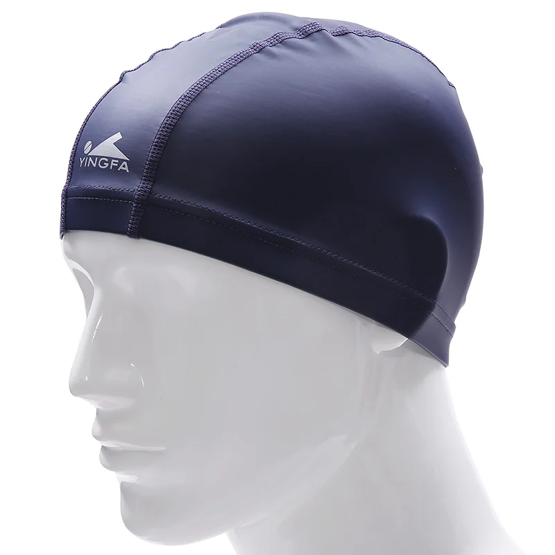 Adult Children Swim Caps Free size Elastic Waterproof PU Fabric Swim