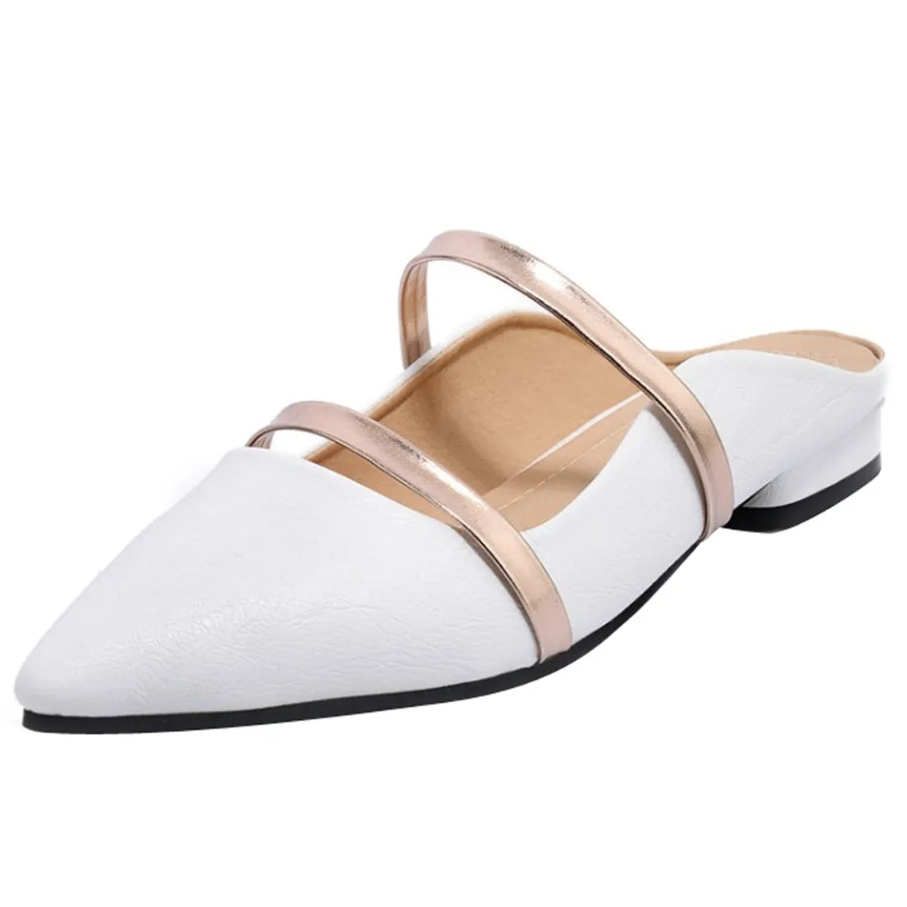 Kmeioo/ модная женская обувь, американский размер 5-15, Женская пикантная обувь на низком каблуке с острым носком, без шнуровки, туфли без задника, повседневная обувь