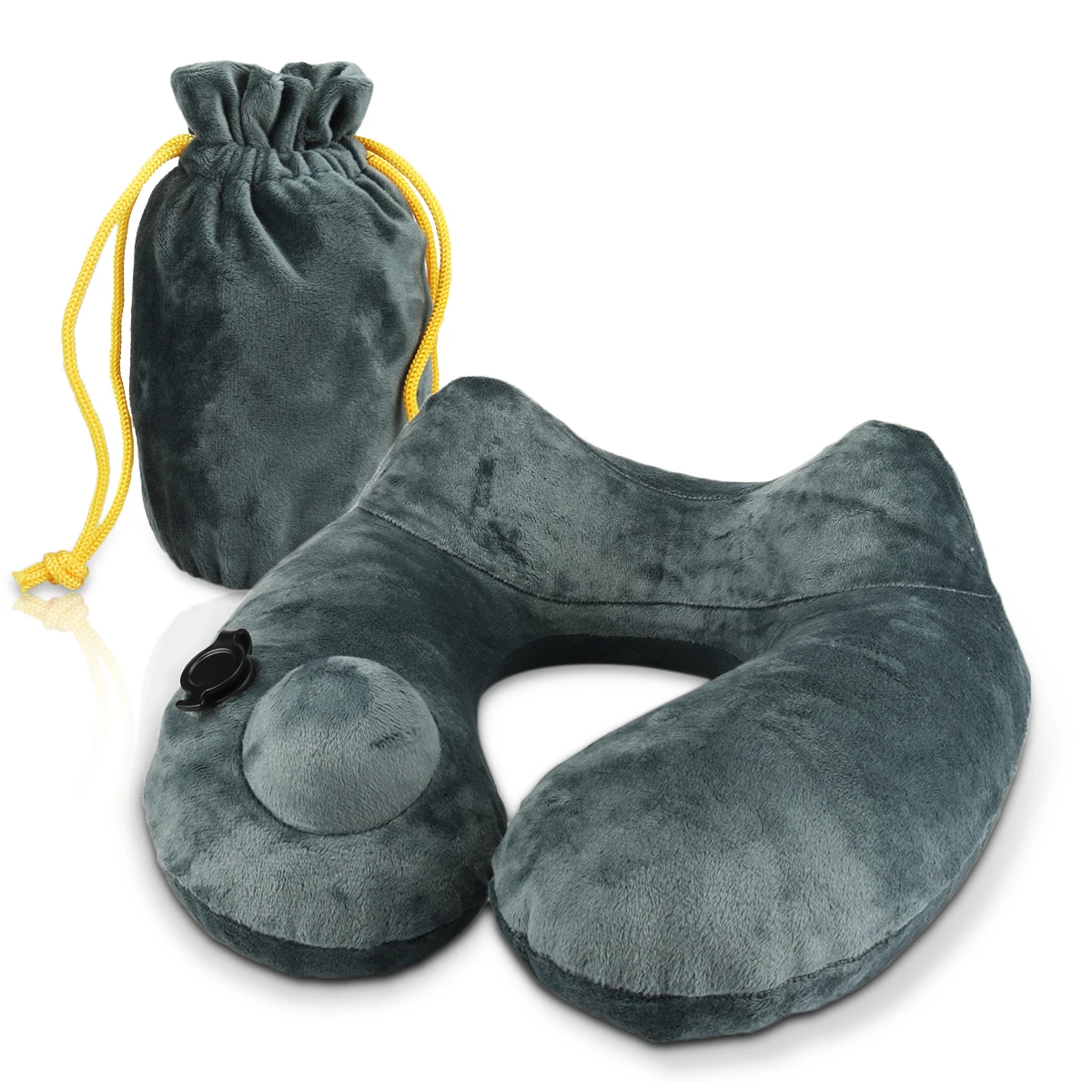 

Velvet U-Shape Travel Inflatable Pillow for Airplanes Cars Trains Office Rest Neck Cushion Safety