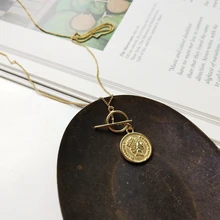 LouLeur, серебро 925 пробы, Оригинальная фигурка, монета, подвеска, ожерелье, золото, модный свитер, цепочка, ожерелье для женщин, хорошее ювелирное изделие