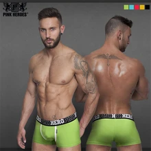 Pink Heroes Durable 2017 Summer Style Sexy Men spandex Shorts Boxer Flat Foot Underwear Mens Shorts Boxer Underwear