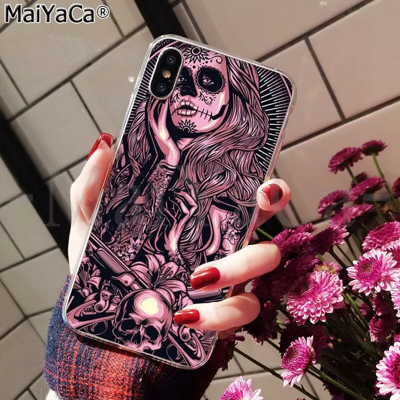 Funny Sugar Skull Girl Tattoo