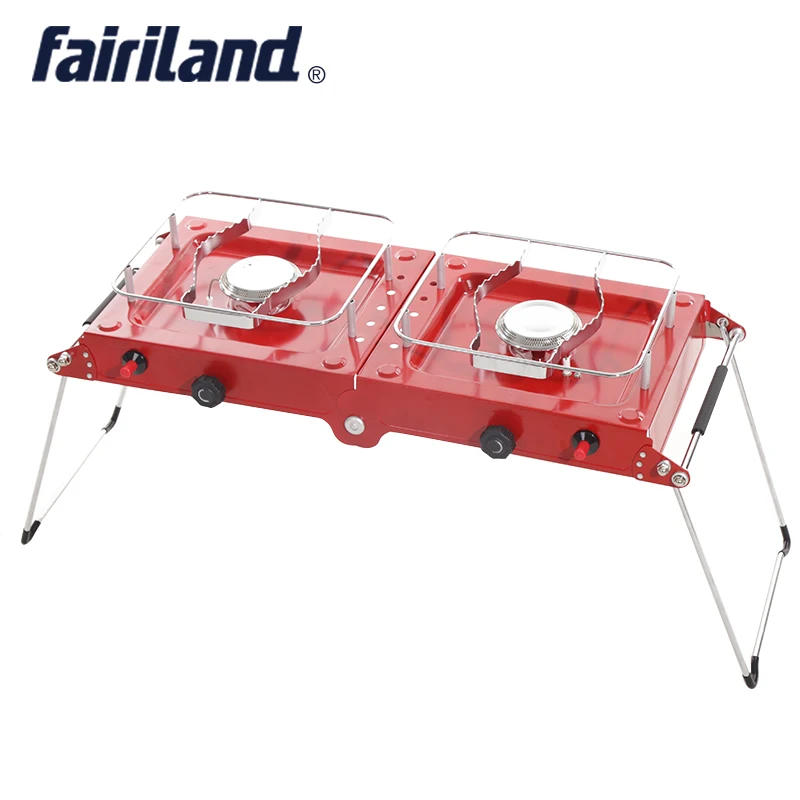 2 Burners camping stove Lightweight Folding Portable propane Gas stove
