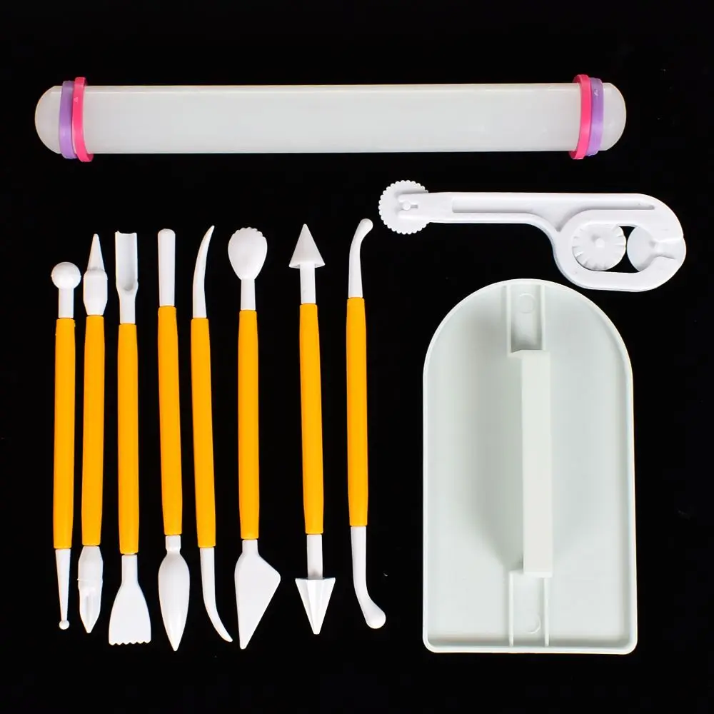 

11 Pcs Plastic Knife Tool Carving Pen Set Sugar Craft Cake Cookies Biscuits Cutters Decorating Fondant Mold Cake Modelling Tools