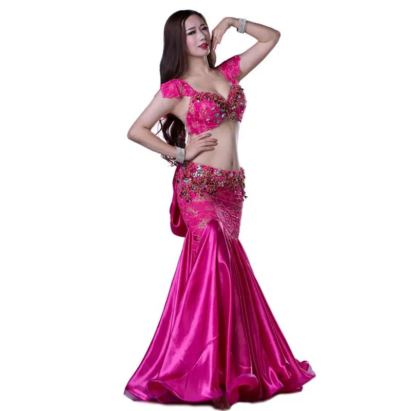 Bellydance стразы кружево высокое качество одежда для выступлений костюм танца