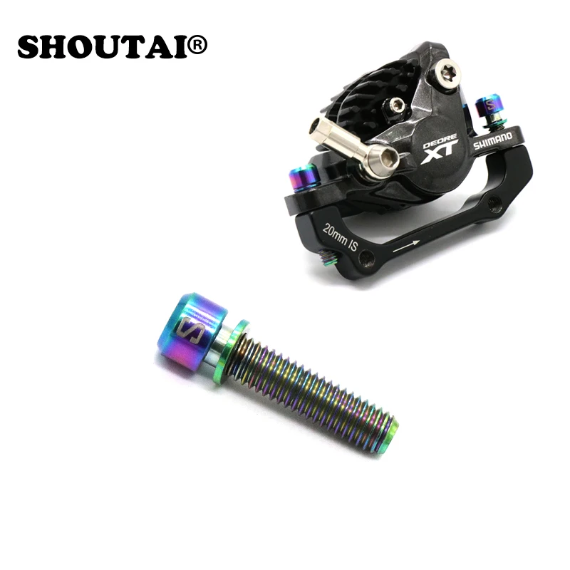 

1pc M6x25mm Bike Disc Brake Clamp Fixed Screws Titanium Alloy Bolt + Gasket For MTB SHIMANO M800 XT Bicycle Parts