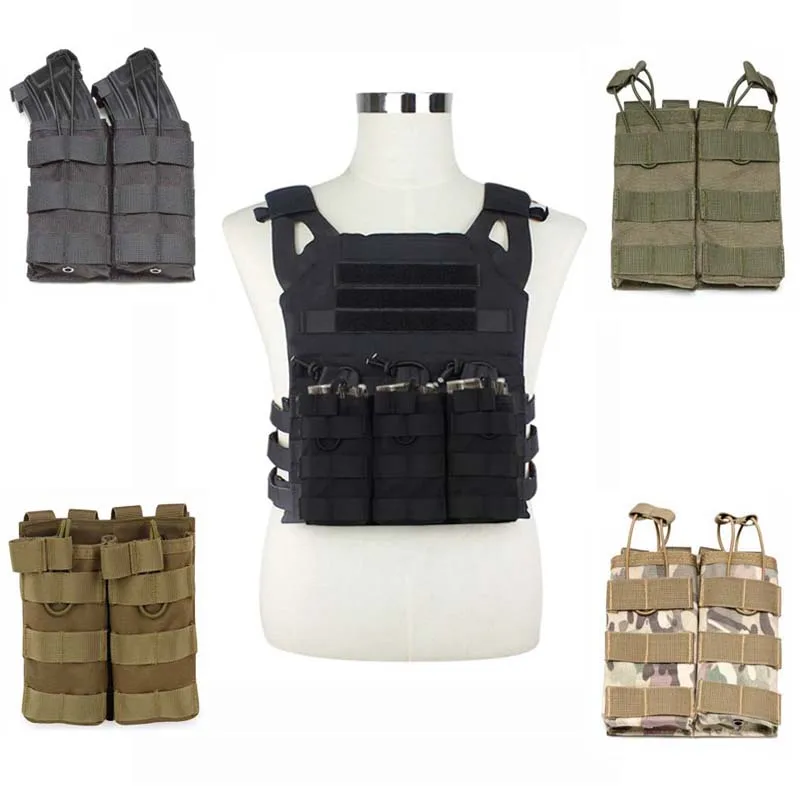 

Nylon Tactical Triple Cartridge Bag Molle Vest Military Airsoft Sport Paintball Single/Double Magazine Pouch Hunting Accessories