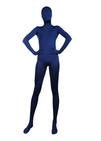 Новое поступление темно-синий спандекс лайкра зентай-костюм полный тело комбинезон вечерние костюмы на Хэллоуин