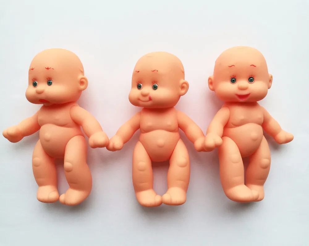 3pcs/a lot 12cm Baby Reborn Dolls Plastic Baby Doll Toys Little Girl