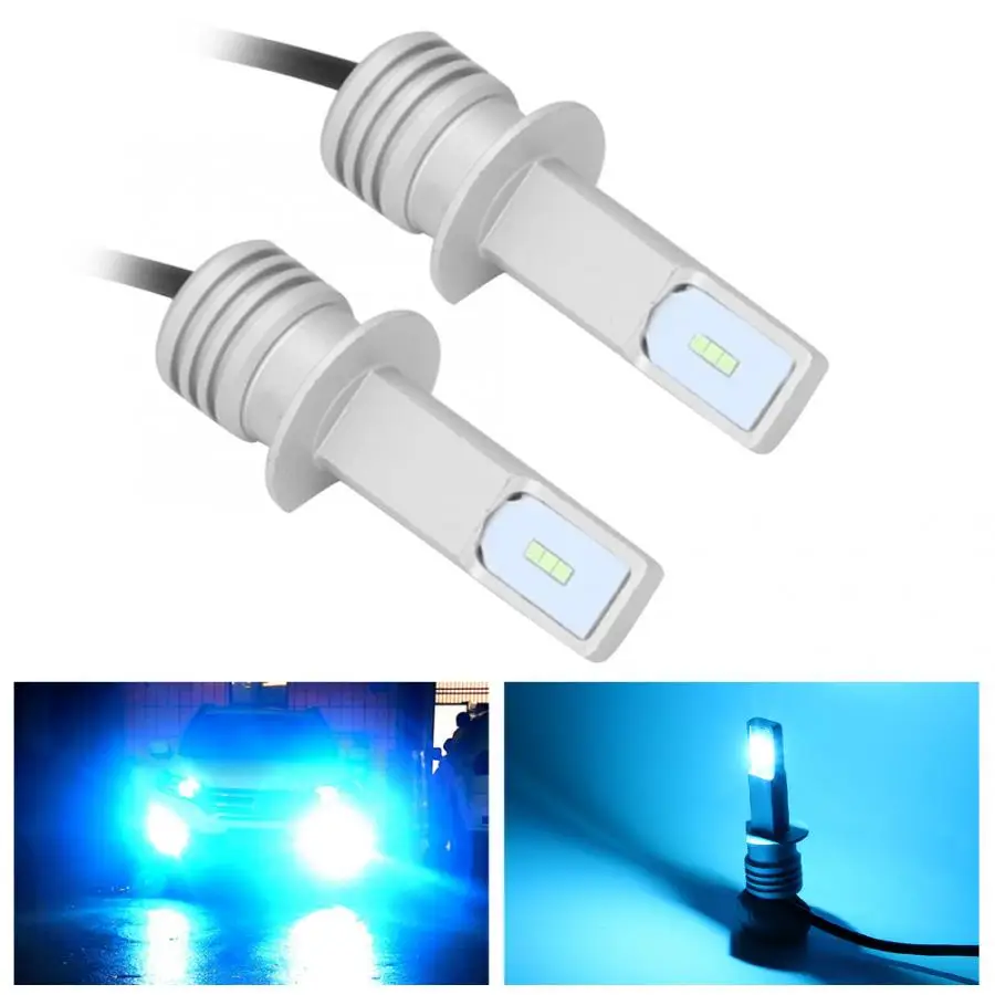 

2Pcs 72W 8000K 12-24V Universal Car Ice Blue LED Fog Light Bulbs For H1 Fog Light Lamp with Decoder