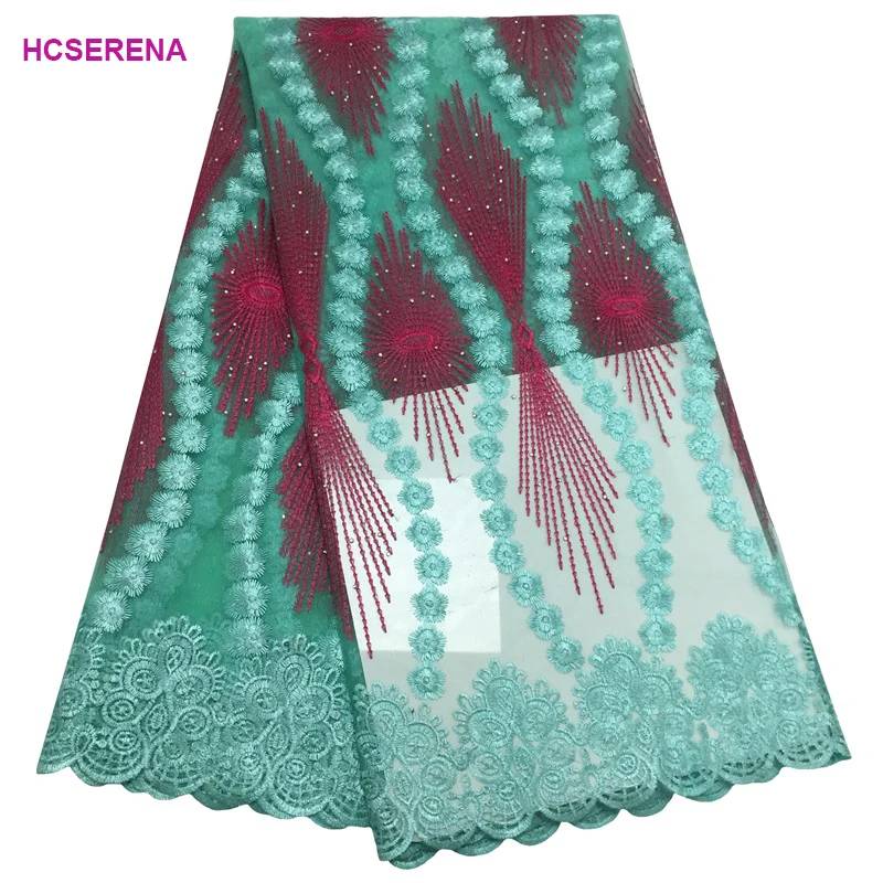 

2019 New Embroidery Design African Net Lace Fabric Mesh Tulle Lace with bead& stone,Nigerian French Guipure Cord Lace FC1715-01X