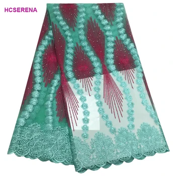 

2020 New Embroidery Design African Net Lace Fabric Mesh Tulle Lace with bead& stone,Nigerian French Guipure Cord Lace FC1715-01X